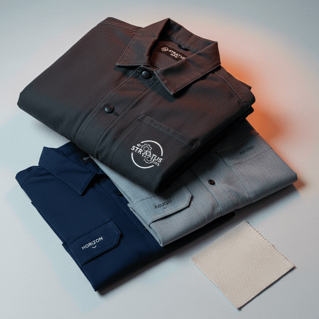 Branded workwear collection with consistent company logo
